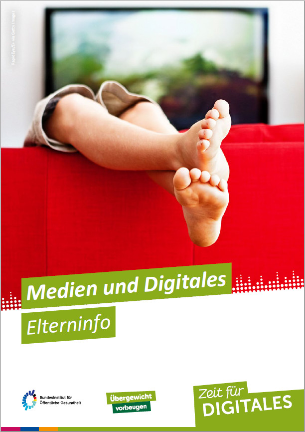 Das Bild zeigt eine Vorschau des Mediums "Broschüre Zeit für Digitales "Medien und Digitales - Elterninfo""