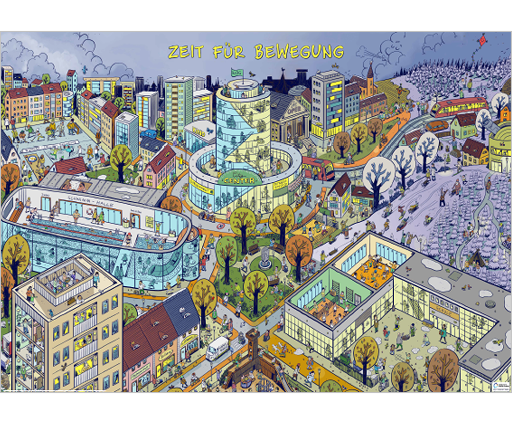 Das Bild zeigt eine Vorschau des Mediums "Wimmelbild Bewegungsorte II"