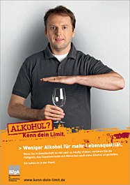 Plakat "Alkohol? Kenn dein Limit." - Motiv Markus Plakat "Alkohol? Kenn dein Limit." - Motiv Markus