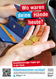 Plakat "Wo waren deine Hände heute?" - Motiv Portemonnaie Plakat "Wo waren deine Hände heute?" - Motiv Portemonnaie