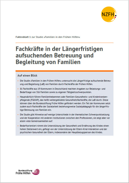 Faktenblätter zur NZFH-Studie Familien in den Frühen Hilfen (FiFH)