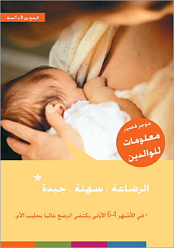 Broschüre KURZ.KNAPP. - Faltblatt Stillen.Einfach.Gut. - Arabisch