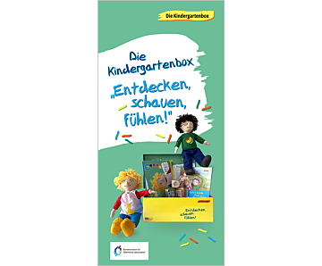 Das Bild zeigt eine Vorschau des Mediums "Informationsflyer Kindergartenbox „Entdecken, schauen, fühlen!“ "