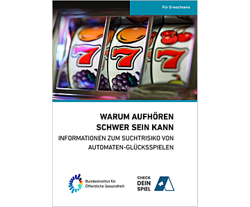 Das Bild zeigt eine Vorschau des Mediums "Broschüre Automaten-Glücksspiel"