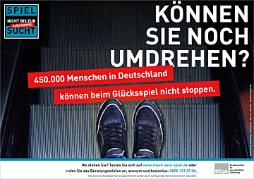 Plakat Glücksspielsucht Erwachsene, quer