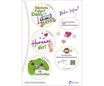 Das Bild zeigt eine Vorschau des Mediums "Stickerbogen Ins Netz gehen"