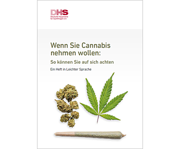 Das Bild zeigt eine Vorschau des Mediums "Wenn Sie Cannabis nehmen wollen: So können Sie auf sich achten - Ein Heft in Leichter Sprache"