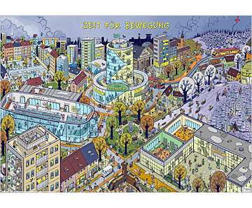 Das Bild zeigt eine Vorschau des Mediums "Wimmelbild Bewegungsorte II"