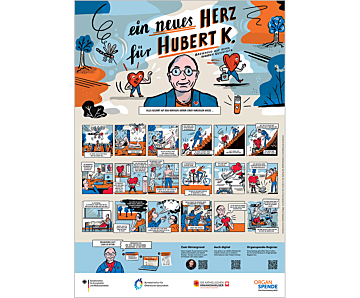 Das Bild zeigt eine Vorschau des Mediums "Graphic Novel– Ein neues Herz für Hubert K."