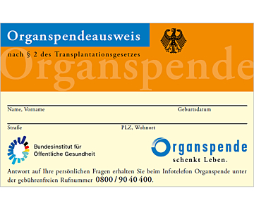 Organspendeausweis, A3