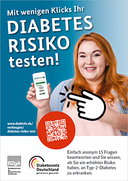 Das Bild zeigt eine Vorschau des Mediums "Flyer "Diabetes-Risiko-Test""