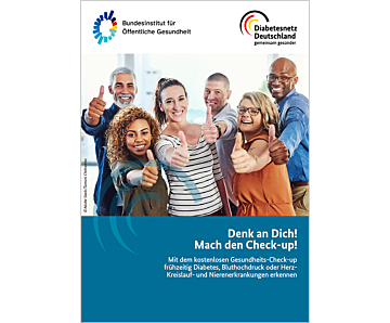 Das Bild zeigt eine Vorschau des Mediums "Flyer zum kostenlosen Gesundheits-Check-up"