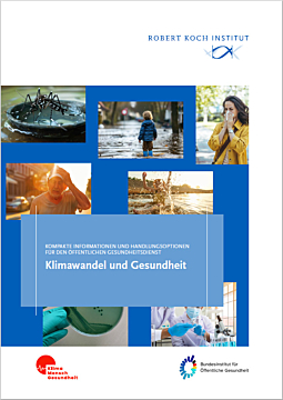 Das Bild zeigt eine Vorschau des Mediums "Klimawandel und Gesundheit-Informationen und Handlungsoptionen für den öffentlichen Gesundheitsdienst"