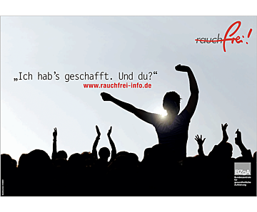 Plakat "Wir sind rauchfrei!" - Motiv "Jubel"