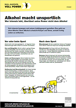 Das Bild zeigt eine Vorschau des Mediums "Infoblatt: Alkohol macht unsportlich"