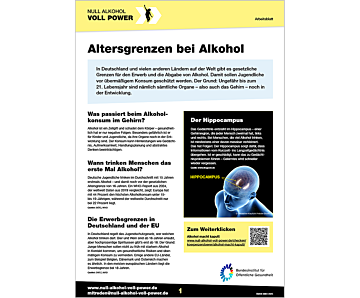 Das Bild zeigt eine Vorschau des Mediums "Arbeitsblatt: Altersgrenzen bei Alkohol"