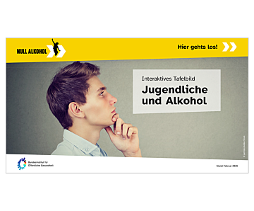 Das Bild zeigt eine Vorschau des Mediums "Interaktives Arbeitsblatt/Tafelbild: Jugendliche und Alkohol"