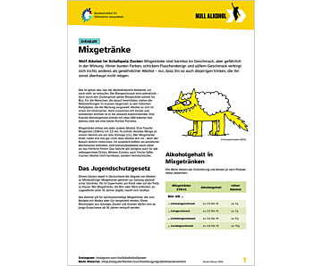 Das Bild zeigt eine Vorschau des Mediums "Infoblatt: Mixgetränke"
