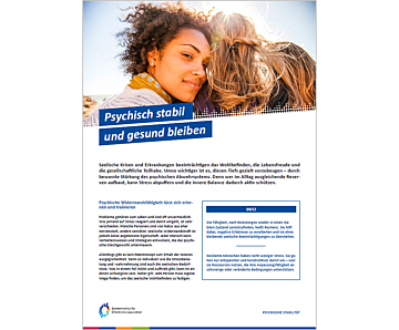 Psychisch stabil und gesund bleiben