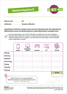 Das Bild zeigt eine Vorschau des Mediums "Medientagebuch"