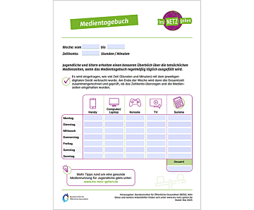 Das Bild zeigt eine Vorschau des Mediums "Medientagebuch"