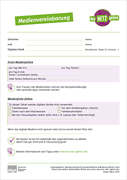 Das Bild zeigt eine Vorschau des Mediums "Medienvereinbarung"