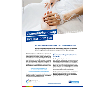 PDF Themenblatt: Zwangsbehandlung bei Essstörungen