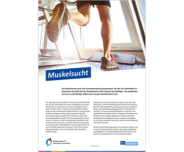 Das Bild zeigt eine Vorschau des Mediums "Themenblatt: Muskelsucht"