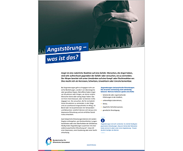 Das Bild zeigt eine Vorschau des Mediums "Themenblatt: Angststörung – was ist das?"