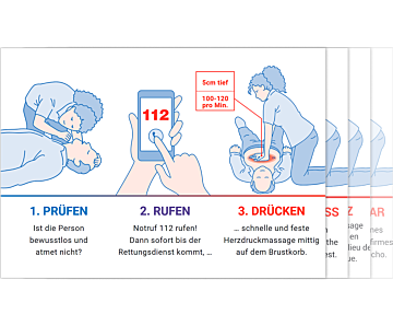 Das Bild zeigt eine Vorschau des Mediums "Scheckkarte "Du kannst Leben retten!" (Kurzanleitung zur Wiederbelebung) - Einzeln"