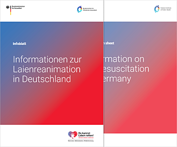 Das Bild zeigt eine Vorschau des Mediums "Infoblatt - Informationen zur Laienreanimation in Deutschland"