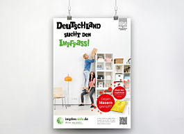 Plakat Deutschland sucht den Impfpass" - Motiv Räuberleiter