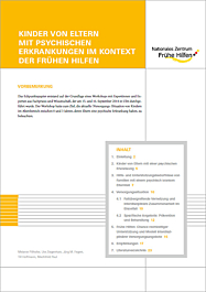 Broschüre Eckpunktepapier - Kinder von Eltern mit psychischen Erkrankungen im Kontext der Frühen Hilfen