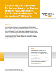 Broschüre Zentrale Qualitätskriterien für Lotsendienste der Frühen Hilfen in Geburtskliniken. Fachliche Anforderungen für die weitere Profilierung