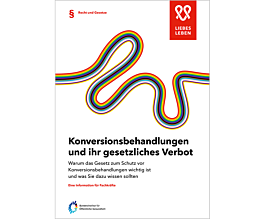 Das Bild zeigt eine Vorschau des Mediums "Factsheet »Konversionsbehandlungen und ihr gesetzliches Verbot.«"