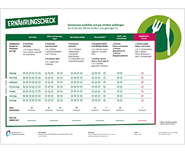 Das Bild zeigt eine Vorschau des Mediums "Ernährungscheck: Mitmachangebot  Ernährung - Bewegung - Stressregulation"