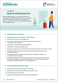 Das Bild zeigt eine Vorschau des Mediums "Checkliste: Die Kliniktasche"