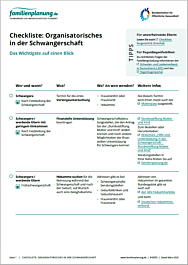 Das Bild zeigt eine Vorschau des Mediums "Checkliste: Organisatorisches in der Schwangerschaft"