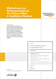 Das Bild zeigt eine Vorschau des Mediums "Eckpunktepapier: Maßnahmen zur Weiterentwicklung der Frühen Hilfen in ländlichen Räumen"