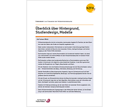 Das Bild zeigt eine Vorschau des Mediums "Faktenblatt 1 zur Evaluation der Willkommensbesuche: Überblick über Hintergrund, Studiendesign, Modelle"