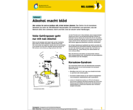 Das Bild zeigt eine Vorschau des Mediums "Infoblatt: Alkohol macht blöd"