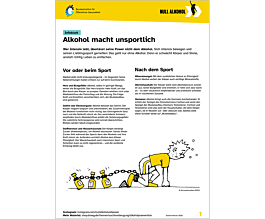 Das Bild zeigt eine Vorschau des Mediums "Infoblatt: Alkohol macht unsportlich"