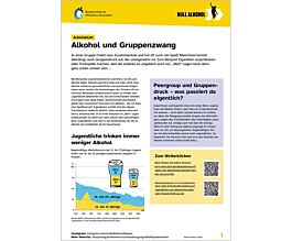 Das Bild zeigt eine Vorschau des Mediums "Arbeitsblatt: Alkohol und Gruppenzwang"