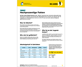 Das Bild zeigt eine Vorschau des Mediums "Infoblatt: Hochprozentige Fakten"