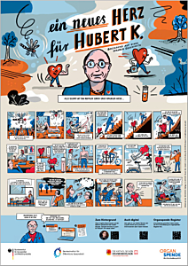 Das Bild zeigt eine Vorschau des Mediums "A1Graphic Novel "Ein neues Herz für Hubert K.""