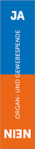 Das Bild zeigt eine Vorschau des Mediums "Lesezeichen zur Organ- und Gewebespende - Allgemeinbevölkerung"