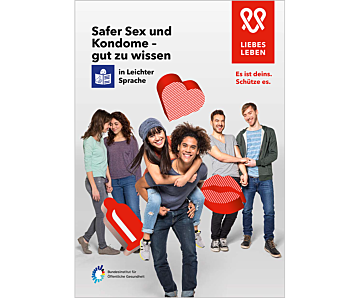 Das Bild zeigt eine Vorschau des Mediums "Safer Sex und Kondome - gut zu wissen in Leichter Sprache"