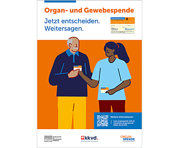 Das Bild zeigt die Vorschau des Mediums Organspende Plakat A2 - Jetzt entscheiden. Weitersagen.