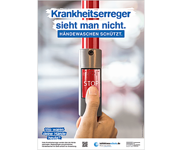 Plakat "Wo waren deine Hände heute?" - Motiv ÖPNV