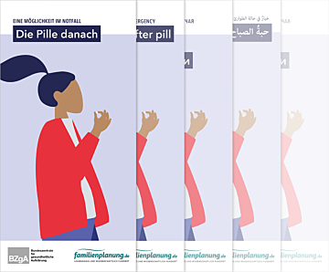 Das Bild zeigt eine Vorschau des Mediums "Die Pille danach - Faltblatt"